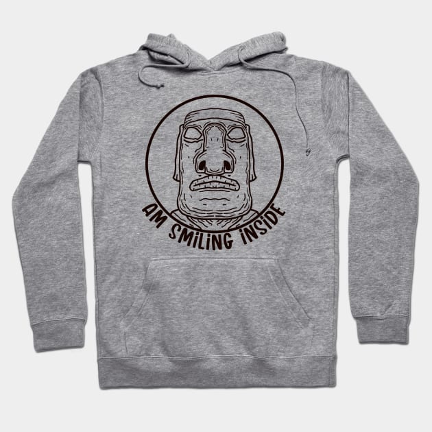 Smiling Moai Lineal Hoodie by nickbeta